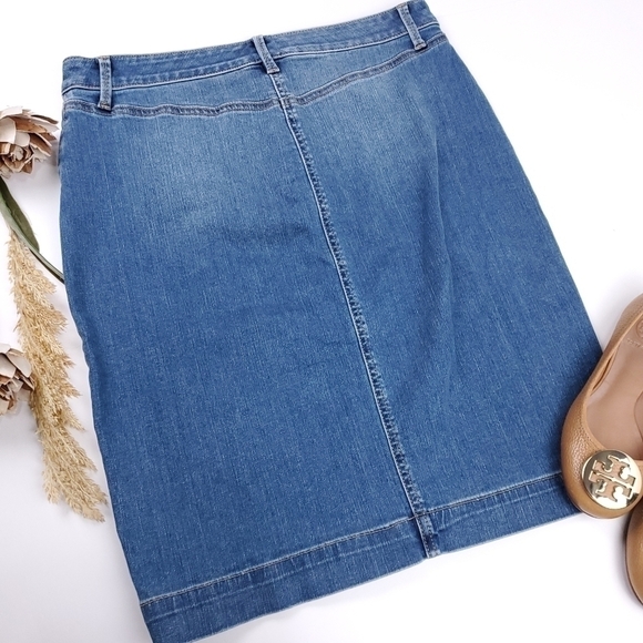 New Talbots Petites Blue Denim Skirt Sz 10 Petite - Picture 8 of 12